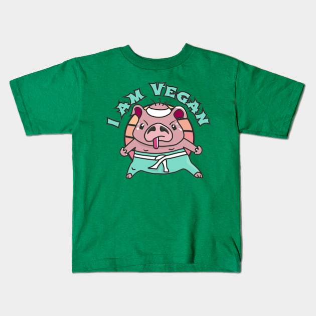 I am vegan. Kids T-Shirt by Ekenepeken